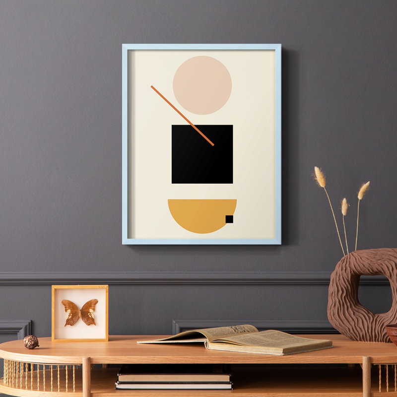 Simple Shape Framed Print - Solid Wood, Blue, 10" H x 8" W