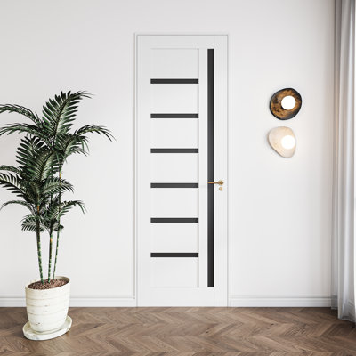 32" x 96" White Solid Core MDF Prehung Interior Door with Quick Assemble Jamb