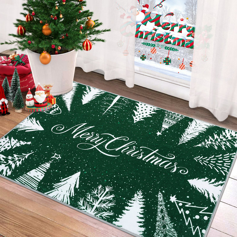 Tapis décoratif de Noël pour salle à manger, Rectangle 8 pi x 10 pi