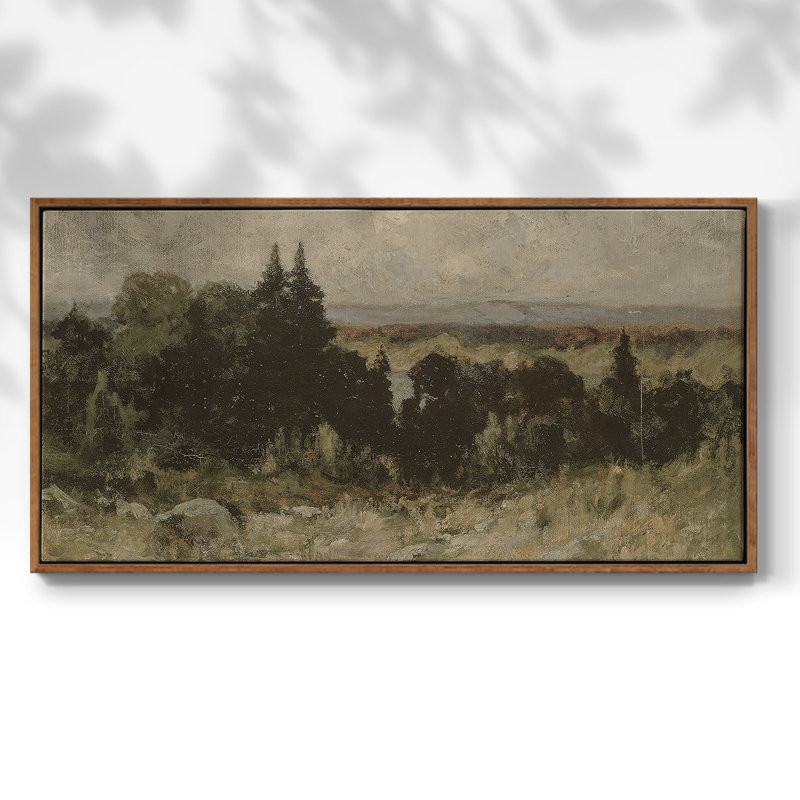 Série paysage - DCCDXCI - Toile tendue avec châssis, prête à accrocher, Noyer, H 21 po x l 41 po