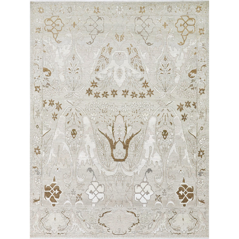 High-Quality Hand-Knotted Camel  Area Rug, Rectangle 8' x 10'