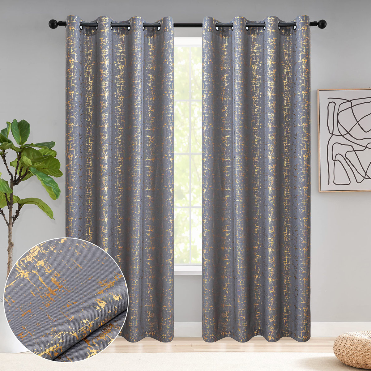 Grey And Gold Curtains