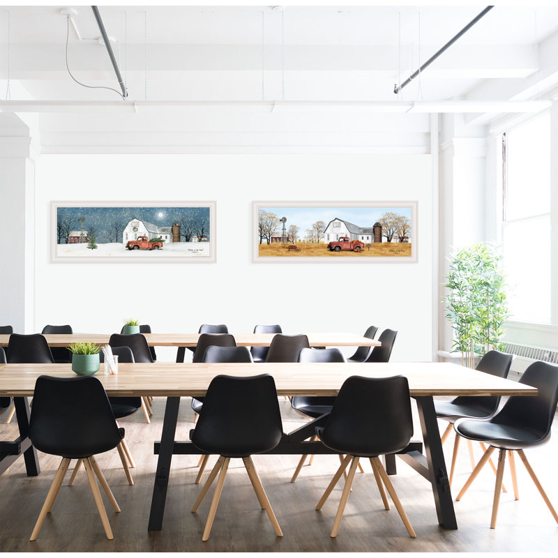 "Seasonal-Autumn Winter", art mural encadré 2 pièces pour salon, décoration intérieure par Billy Jacobs, Blanc