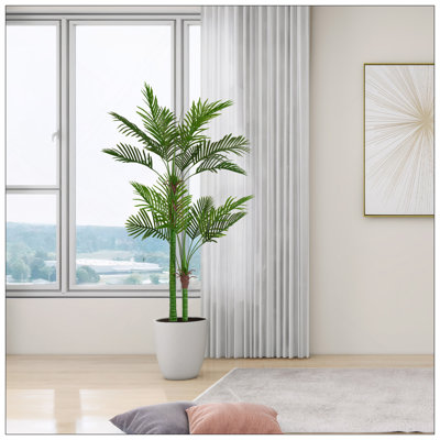 New High-End Market Indoor Leaf Simulation Double Rod Loose Tail Sunflower 18-Leaf Pot Travelers Simulated Artificial Plants 1Pcs/Set