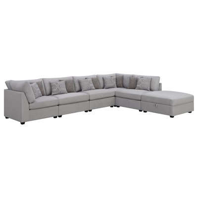 Lafayette Grey 6-Piece Upholstered Sectional Sofa