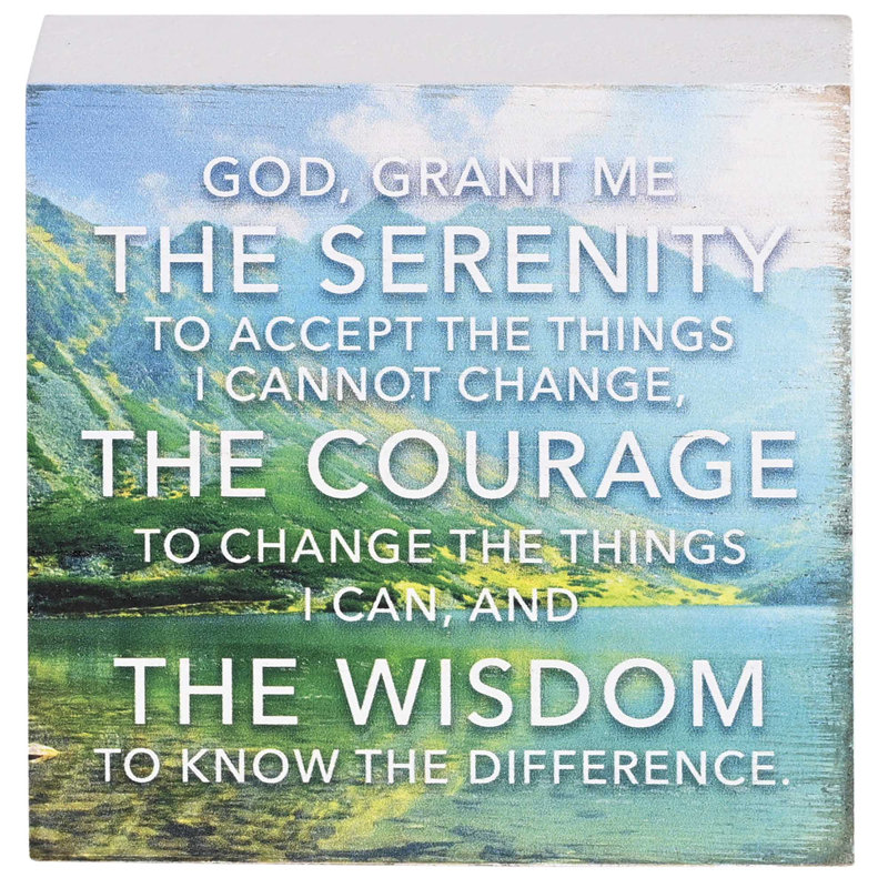 Plaque de table «Nature Serenity Prayer»