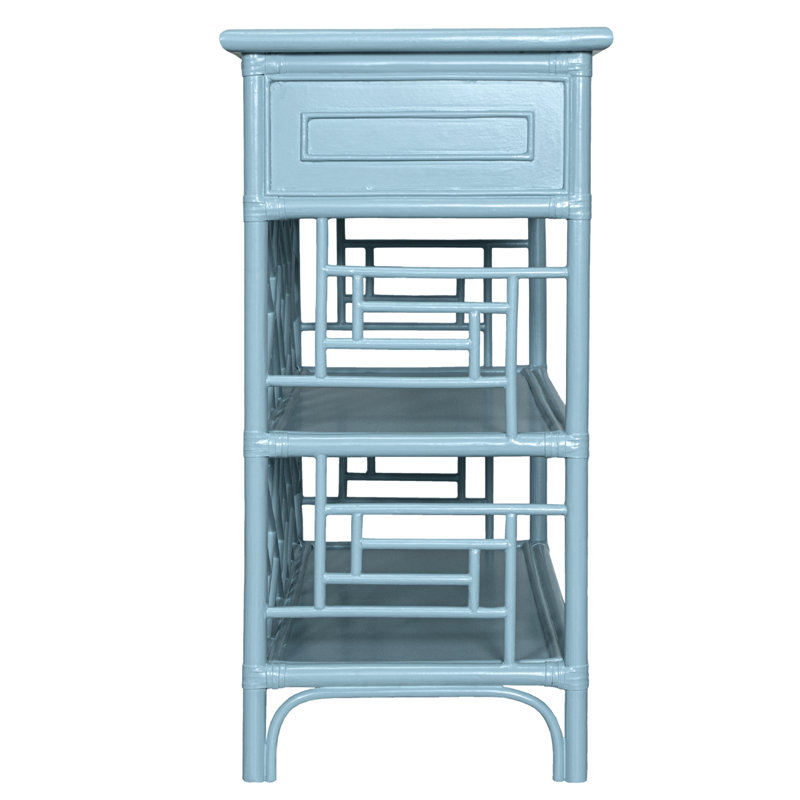 Chippendale End Table, Pool Blue