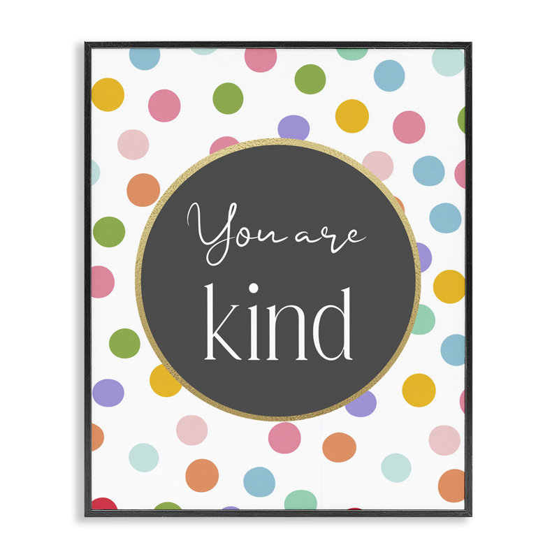 «You Are Kind» à pois, estampe numérique, design par Christine Simpson Art, H 20 po x l 16 po