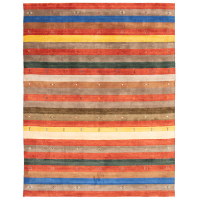 Tapis Helbe Gabbeh en cuivre foncé 9 pi 3 po x 11 pi 11 po