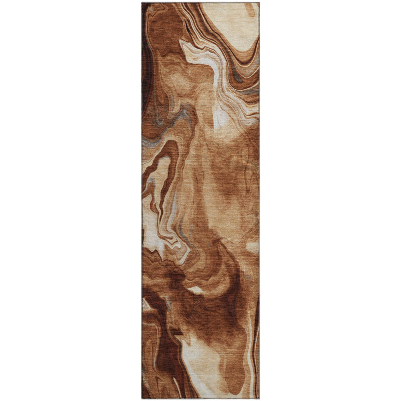 Premium Machine Washable Prisco Paprika Rug, Runner 2'3" x 7'6"