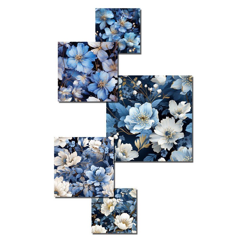 Earnhardt - Ensemble de 5 décorations murales florales