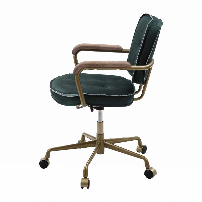 Top Grain Genuine Leather Task Chair, Green