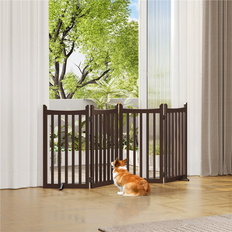 Wood Free Standing Pet Gate, Espresso