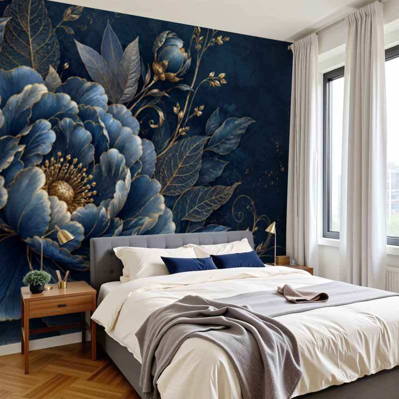 Papier peint adhésif auto-adhésif moderne pour la chambre à coucher L 69 po x l 96 po Peel and Stick