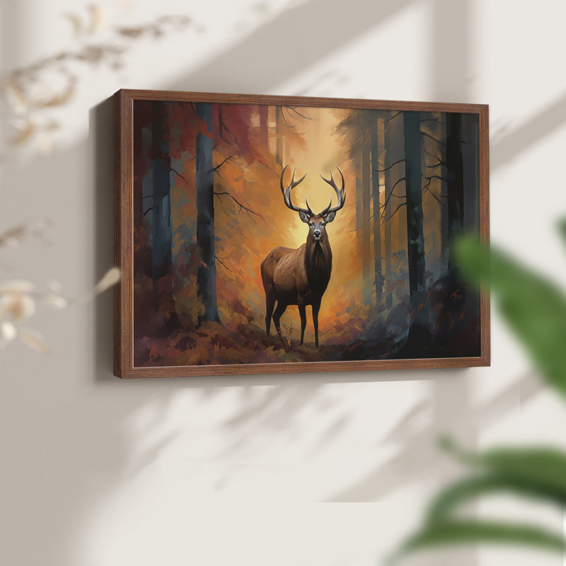 Faune - II - Reproduction encadrée - Restickable, H 8 po x l 10 po, Noyer