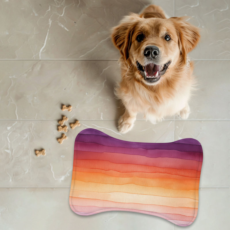 Sunset Gradient - 1 Piece Bone Shape Feeding Mat, 18"