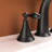 Matte Black Bathroom Faucet Component - 2 Handle 3 Hole, Pop Up Drain, Supply Modern Lavatory Water Lines-121598663