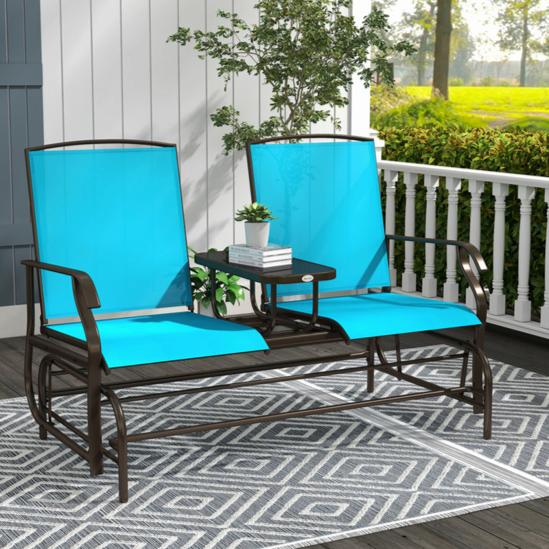 Banc oscillant avec table centrale Outsunny