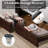 Ivy Bronx Farmhouse Queen Bed with LED Bookcase Headboard, 4 Storage Drawers & Charging Station, Rustic Brown-464654213-464654214