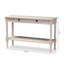 Console Dashayla, 1 tiroir, 1 tablette, blanchi H 29,10 po x l 47,24 po x P 13,78 po