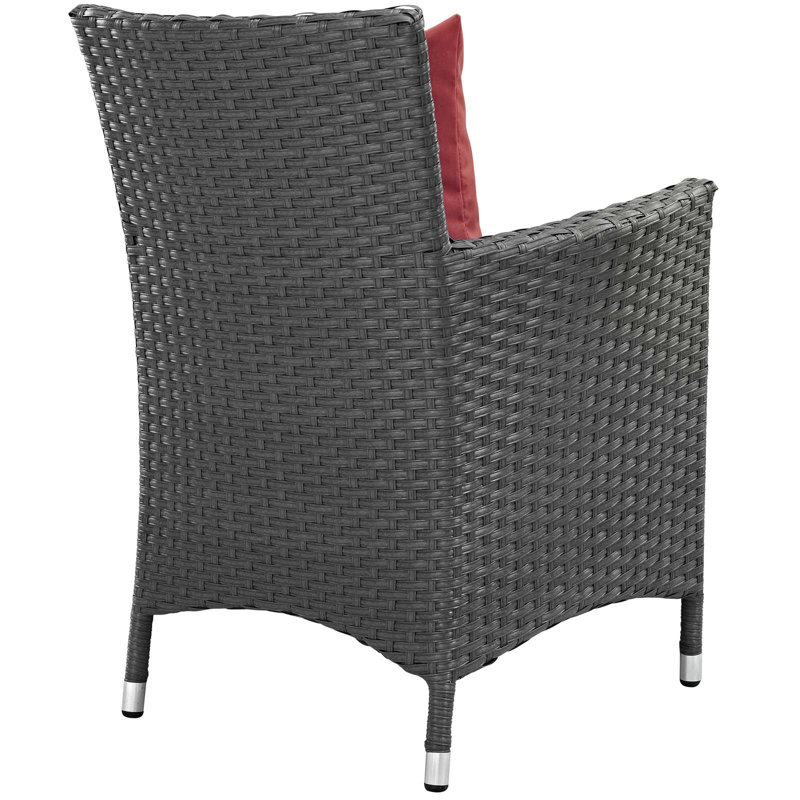 Modway Stopover Outdoor Patio Dining Chairs, Canvas Jockey Red Sunbrella® Canvas