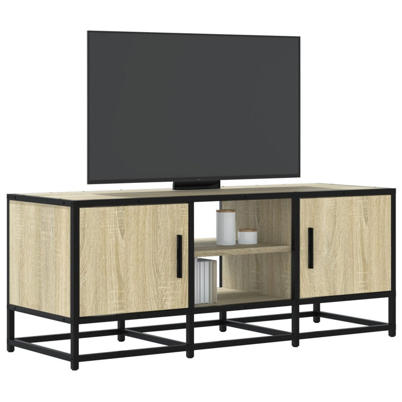 Almous Unfinished TV Stand for TVs up to 24", Sonoma Oak, 100cm