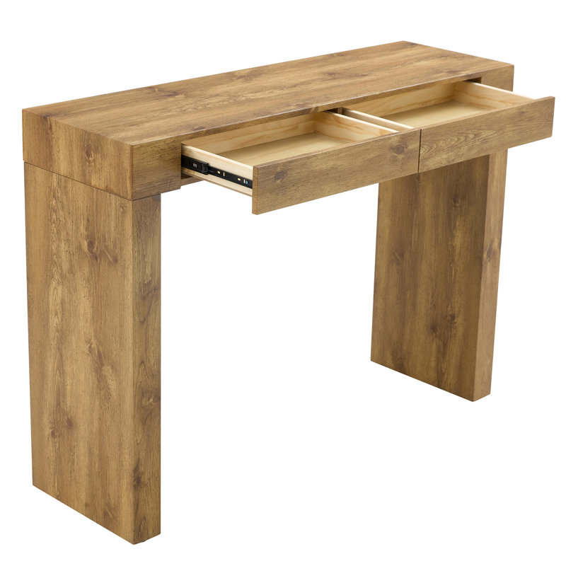 Natural Wood Grain 50 - Inches Long Bar Table, Smooth Finish, Practical Drawer Storage Capacity Inch Operating Drawers, Fine Sanded Edges, Ergonomic Height