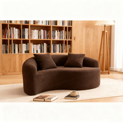 Boneless Curved Chenille Sectional Sofa