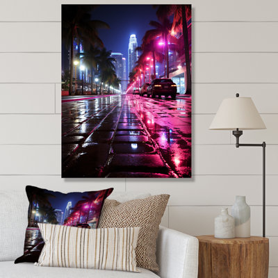 Reproduction d'art sur toile rose Miami