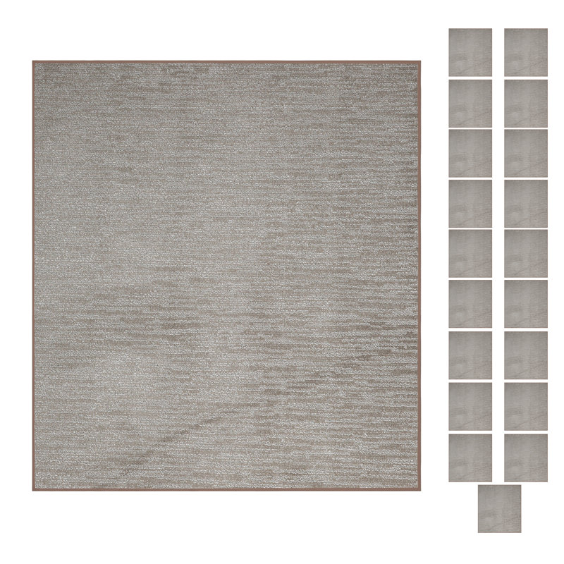 Ensemble de tapis en polyester de couleur unie touffetés à la machine, Carré 2 pi