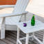 Table d'appoint d'extérieur en plastique recyclé toutes saisons blanc
