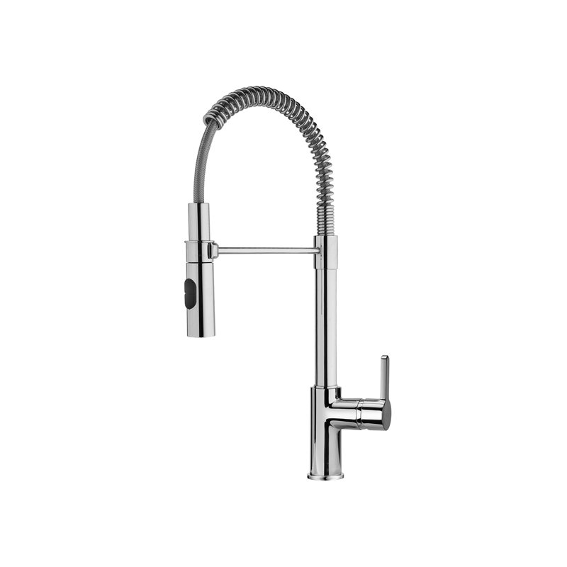 Arena Single Handle Spring Spout Kitchen Faucet, Brushed Nickel