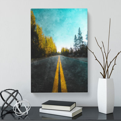 Road Through Yosemite National Park - Wrapped Canvas