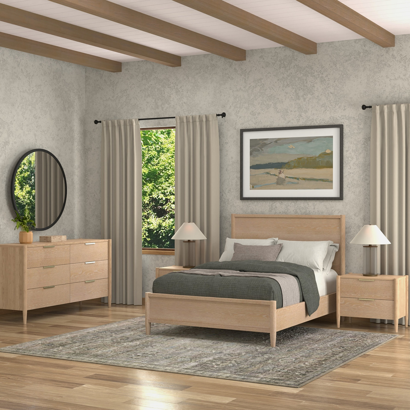 Reece Oak Bed, Natural, King