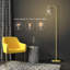Grande lampe sur pied à arche / arche industrielle avec abat-jour en verre et 2 ampoules incluses Rogan-74879311