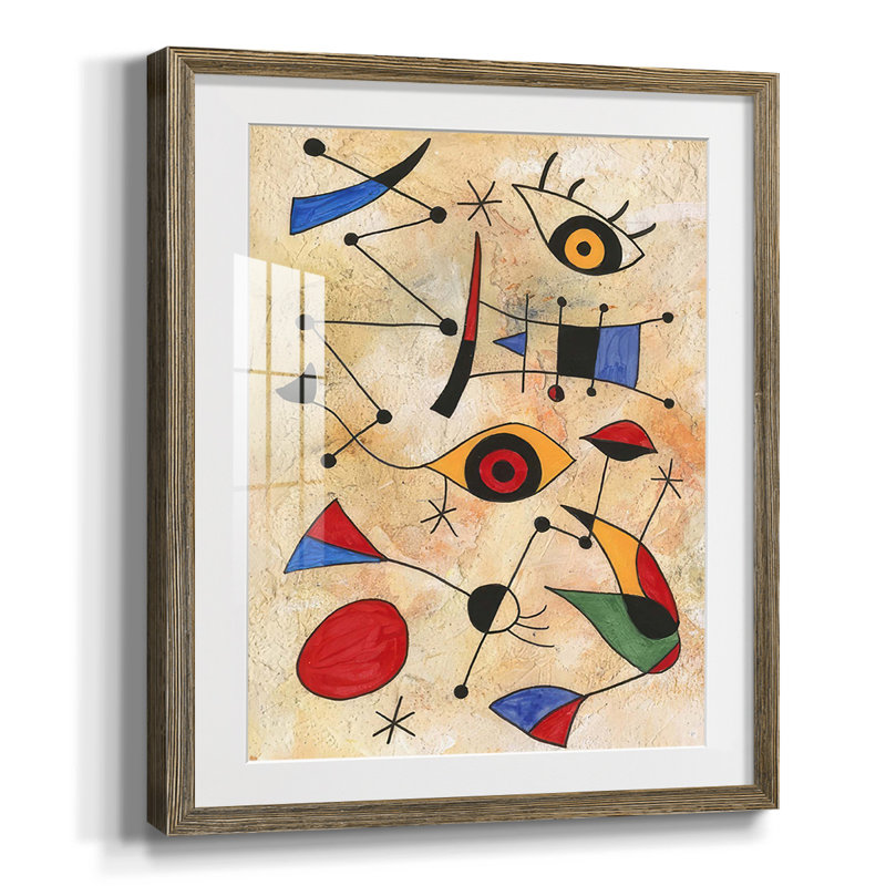 Miro Memoirs IV, reproduction encadrée, Blanc, Papier avec cadre noyer