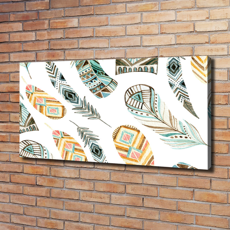 Ethnic Feathers - Wrapped Canvas Print