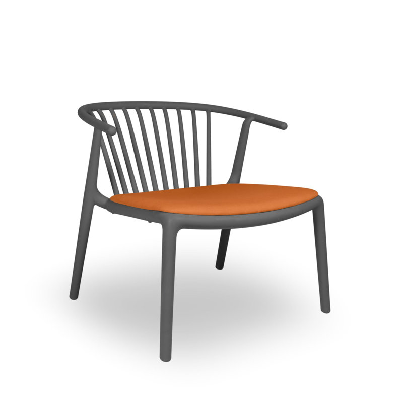 Woody Upholstered Arm Chair, Pumpkin, Dark Gray