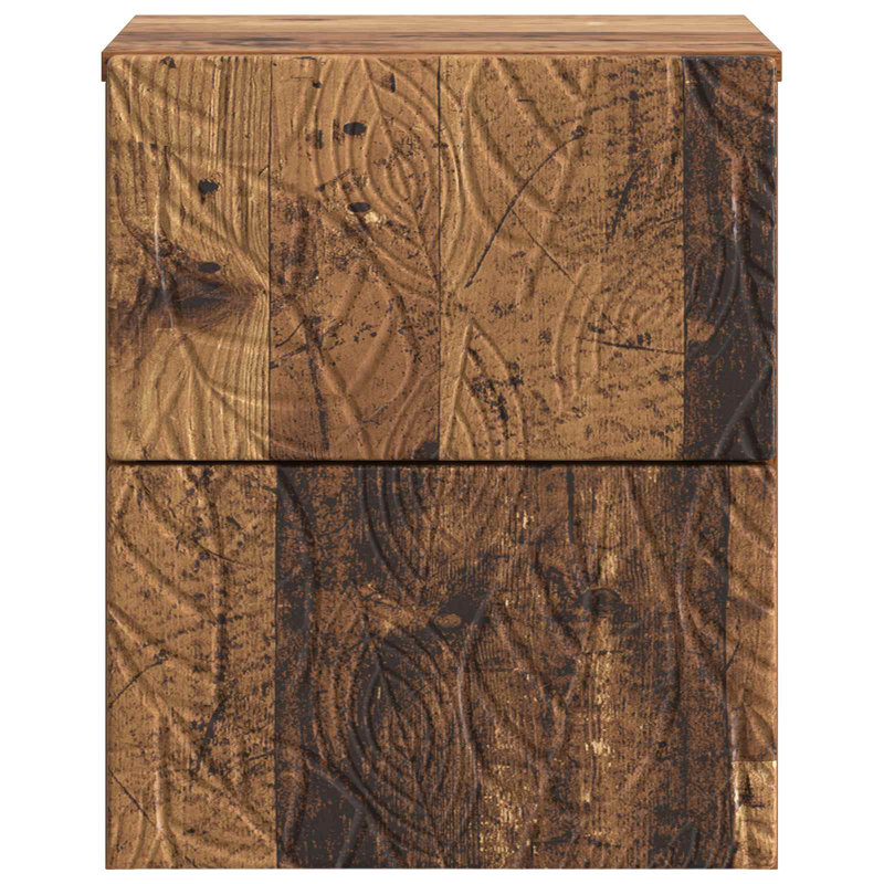 34.5cm W Composite Bedside Table, Old Wood