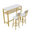 Ensemble de table de salle à manger avec 2 tabourets, comptoir 3 pièces pour la cuisine, le salon et le petit appartement