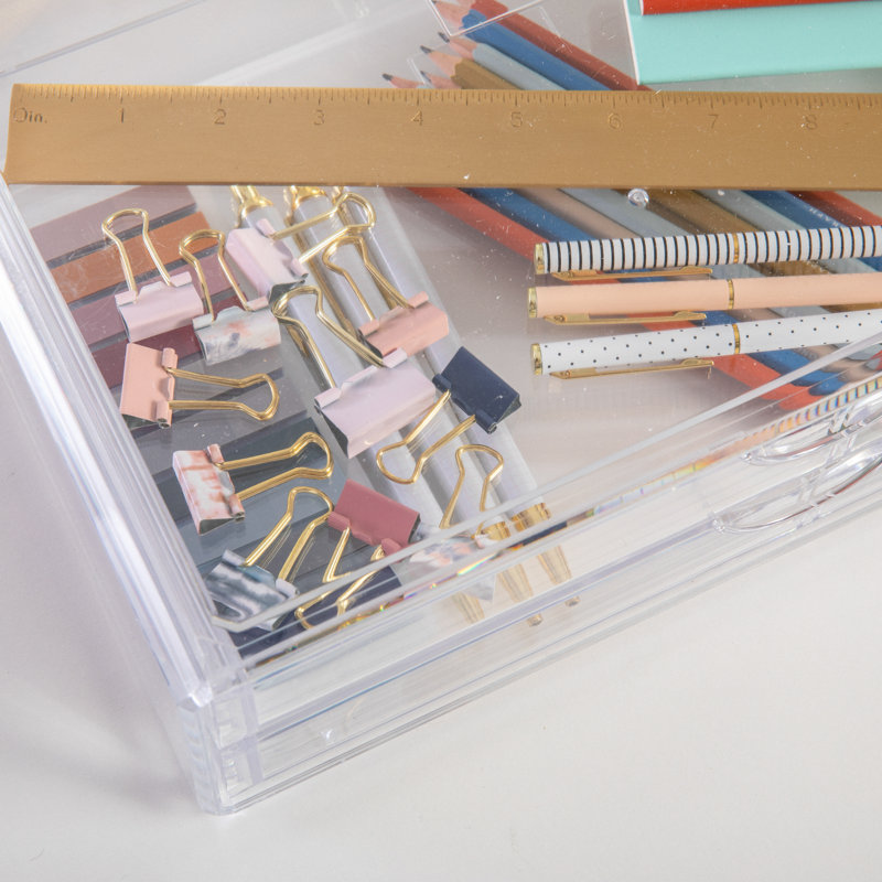 Boîte de rangement en plastique avec 2 tiroirs demi-lune Martha Stewart