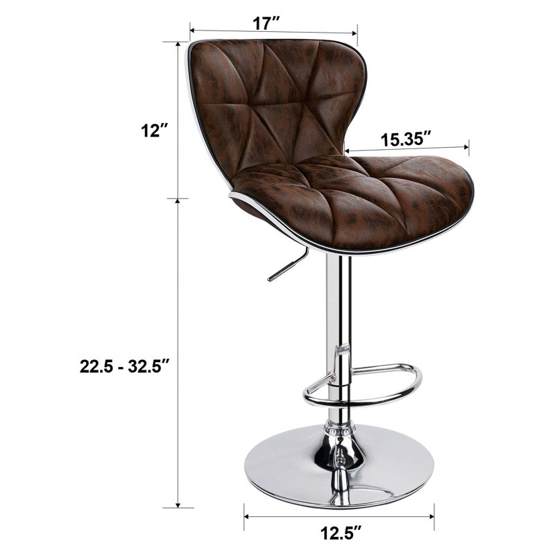 Tabouret de bar réglable 32,5 po Maineville, Brun