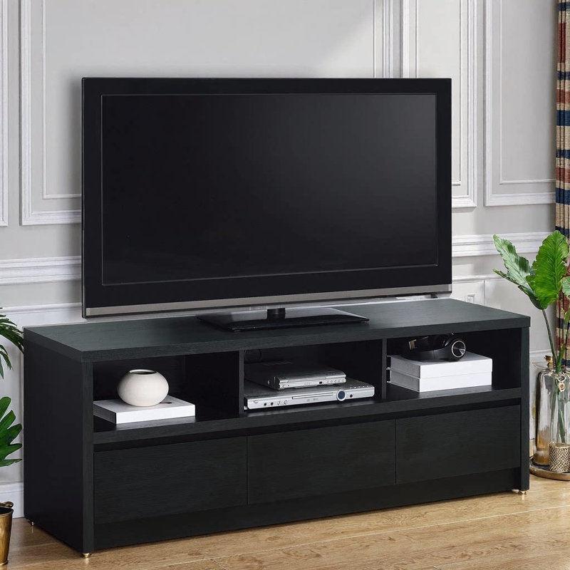 Meuble télé noir à 3 tiroirs