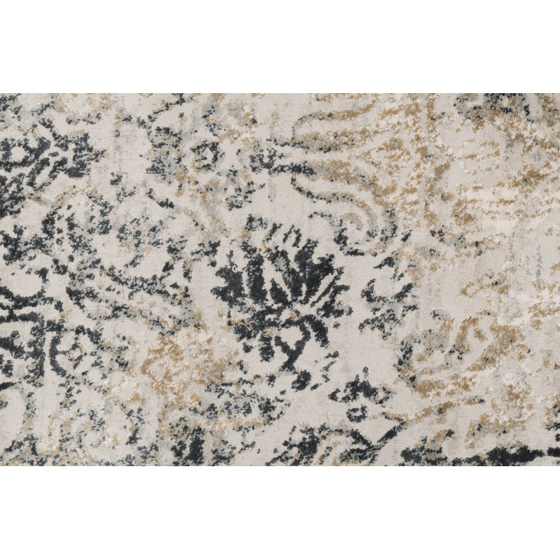 Tapis beige / gris à motif géométrique Grisby, Rectangle 2 pi x 3 pi 11 po