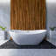 Baignoire de trempage en acrylique avec drain et plateau en bambou Streamline-97552224