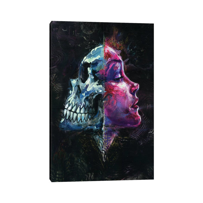 La mort reflète le sexe, H 18 po x l 12 po x P 1,5 po, Toile tendue, Pas de tapis