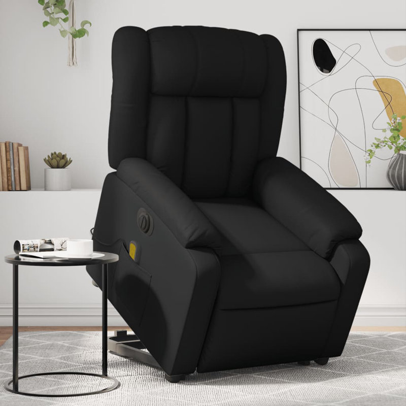 Faux Leather Massage Chair, Electric Push Back, Black
