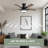 42 Inch Flush Mount Ceiling Fans With Lights And Remote Control Low Profile Ceiling Fan For Bedroom Living Room Black-1048169348