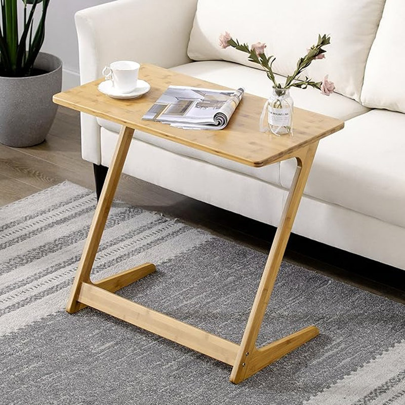 Table de bout en Z en bambou pour table de bout Zoupolyn