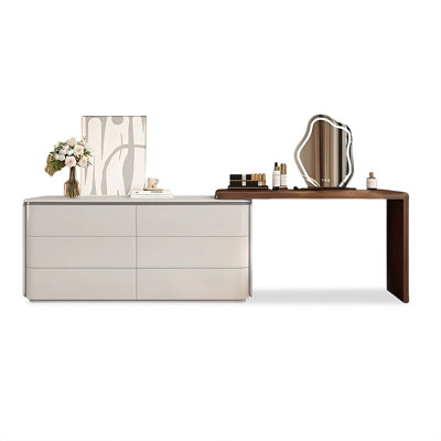 Coiffeuse avec miroir lumineux, 6 tiroirs